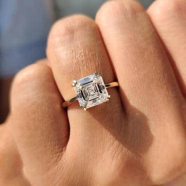 Cushion Hidden Halo Lab Grown Diamond Engagement Ring