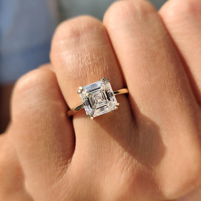 Cushion Hidden Halo Lab Grown Diamond Engagement Ring