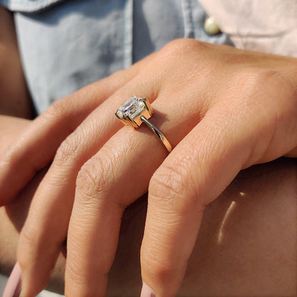 Cushion Hidden Halo Lab Grown Diamond Engagement Ring