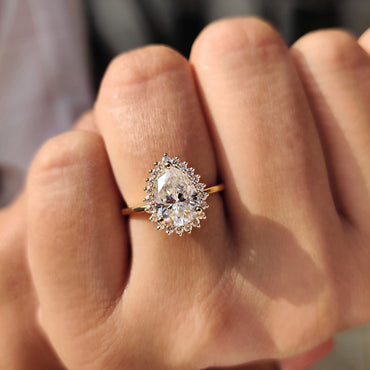 Cushion Hidden Halo Lab Grown Diamond Engagement Ring
