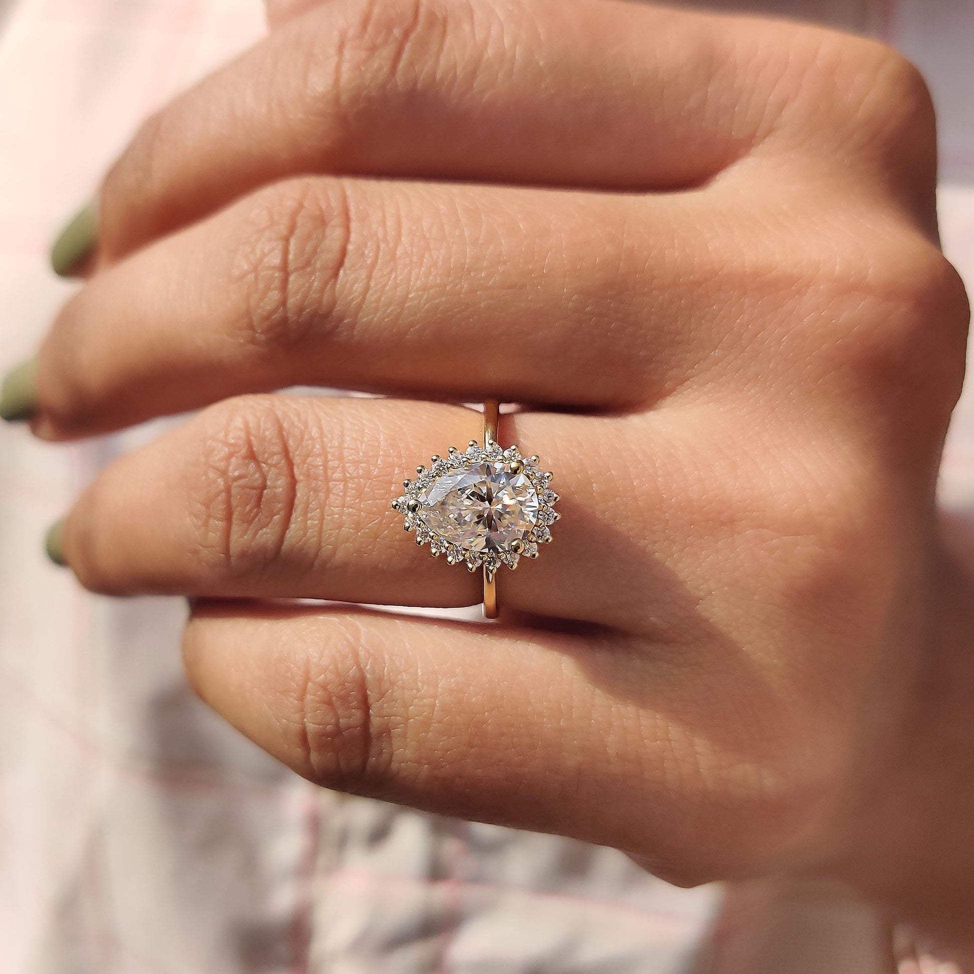 Cushion Hidden Halo Lab Grown Diamond Engagement Ring