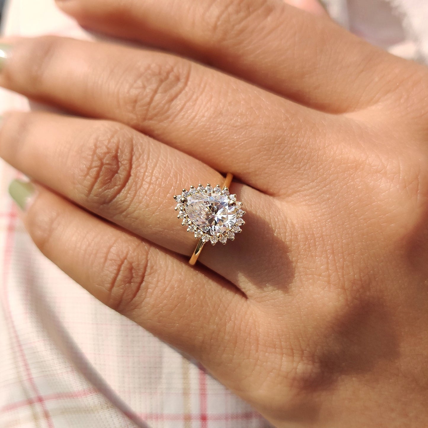 Cushion Hidden Halo Lab Grown Diamond Engagement Ring