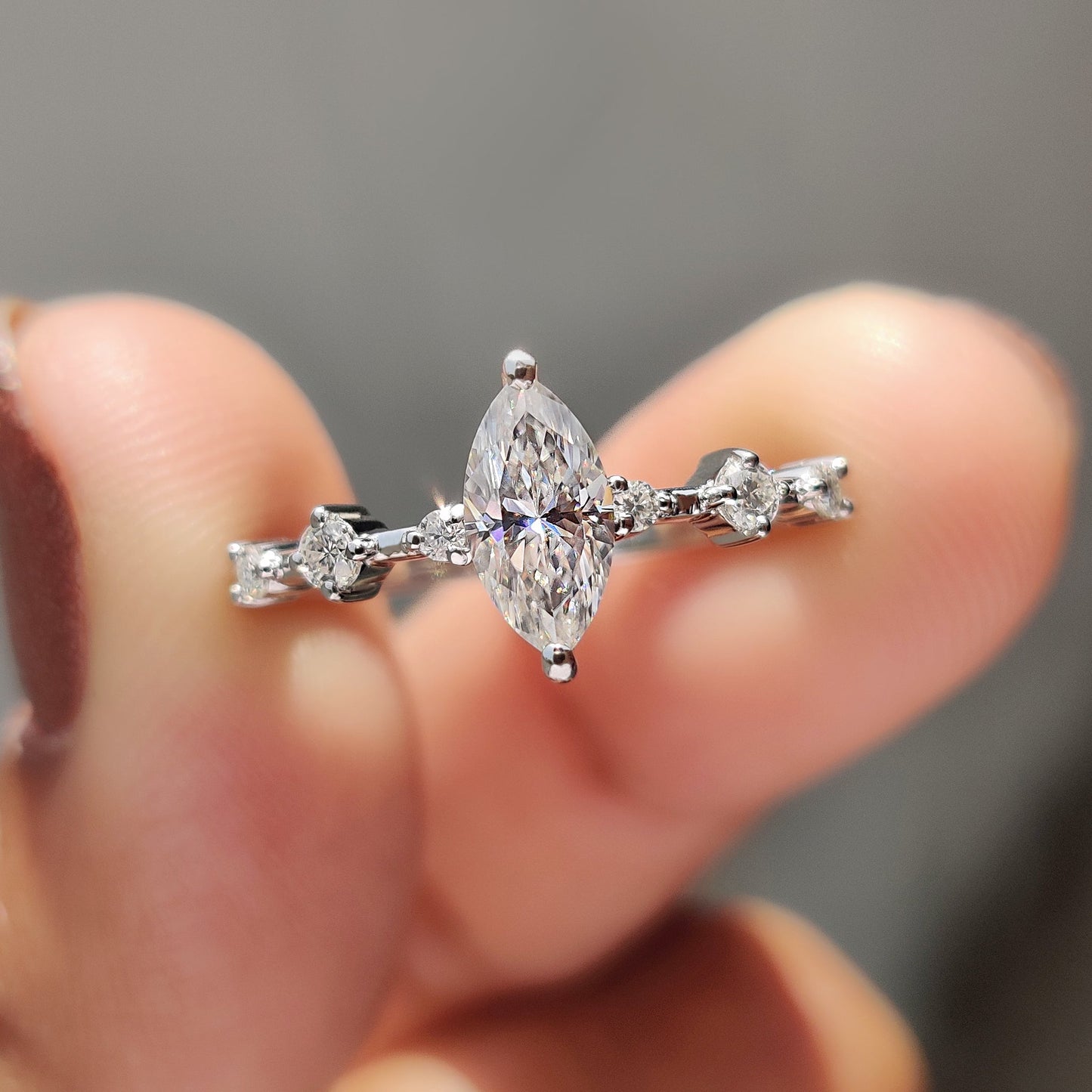 Cushion Hidden Halo Lab Grown Diamond Engagement Ring