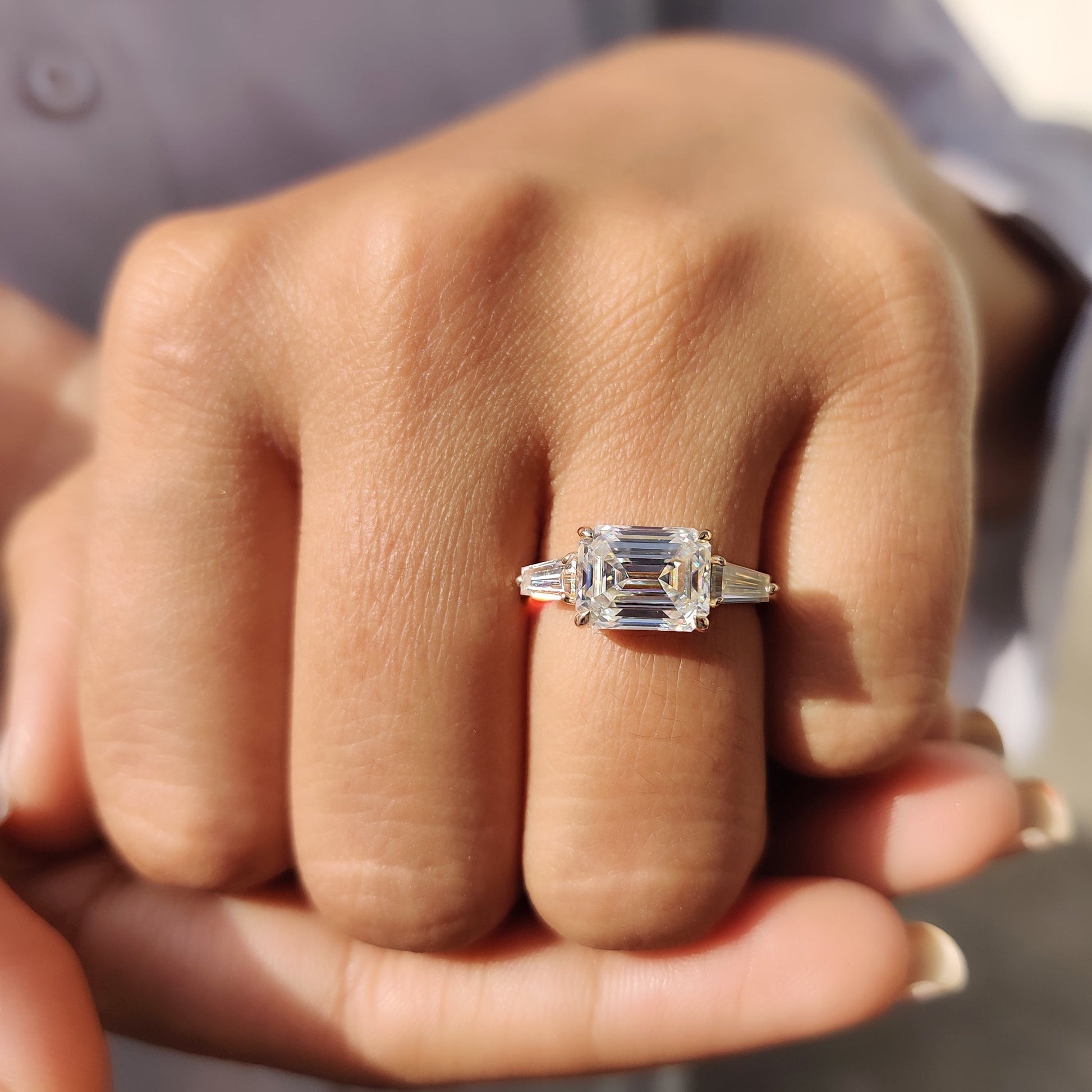 Cushion Hidden Halo Lab Grown Diamond Engagement Ring