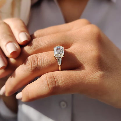 Cushion Hidden Halo Lab Grown Diamond Engagement Ring
