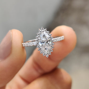 Cushion Hidden Halo Lab Grown Diamond Engagement Ring