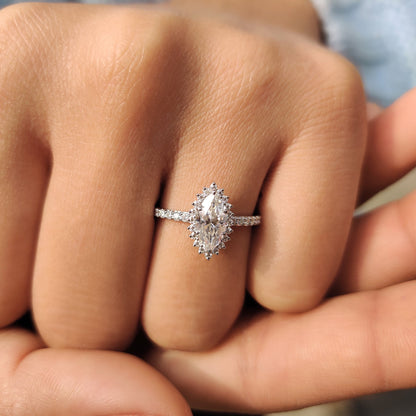 Cushion Hidden Halo Lab Grown Diamond Engagement Ring