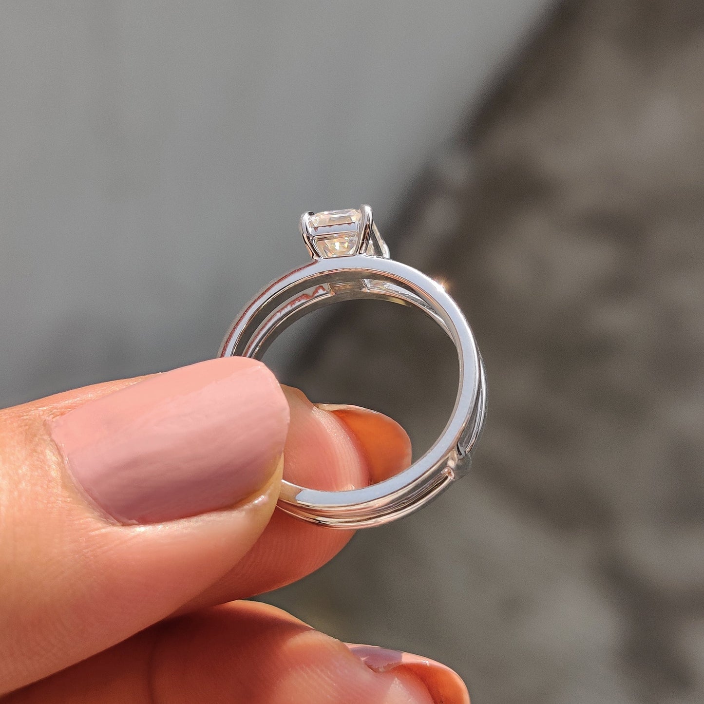Cushion Hidden Halo Lab Grown Diamond Engagement Ring