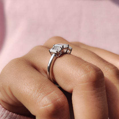 Cushion Hidden Halo Lab Grown Diamond Engagement Ring