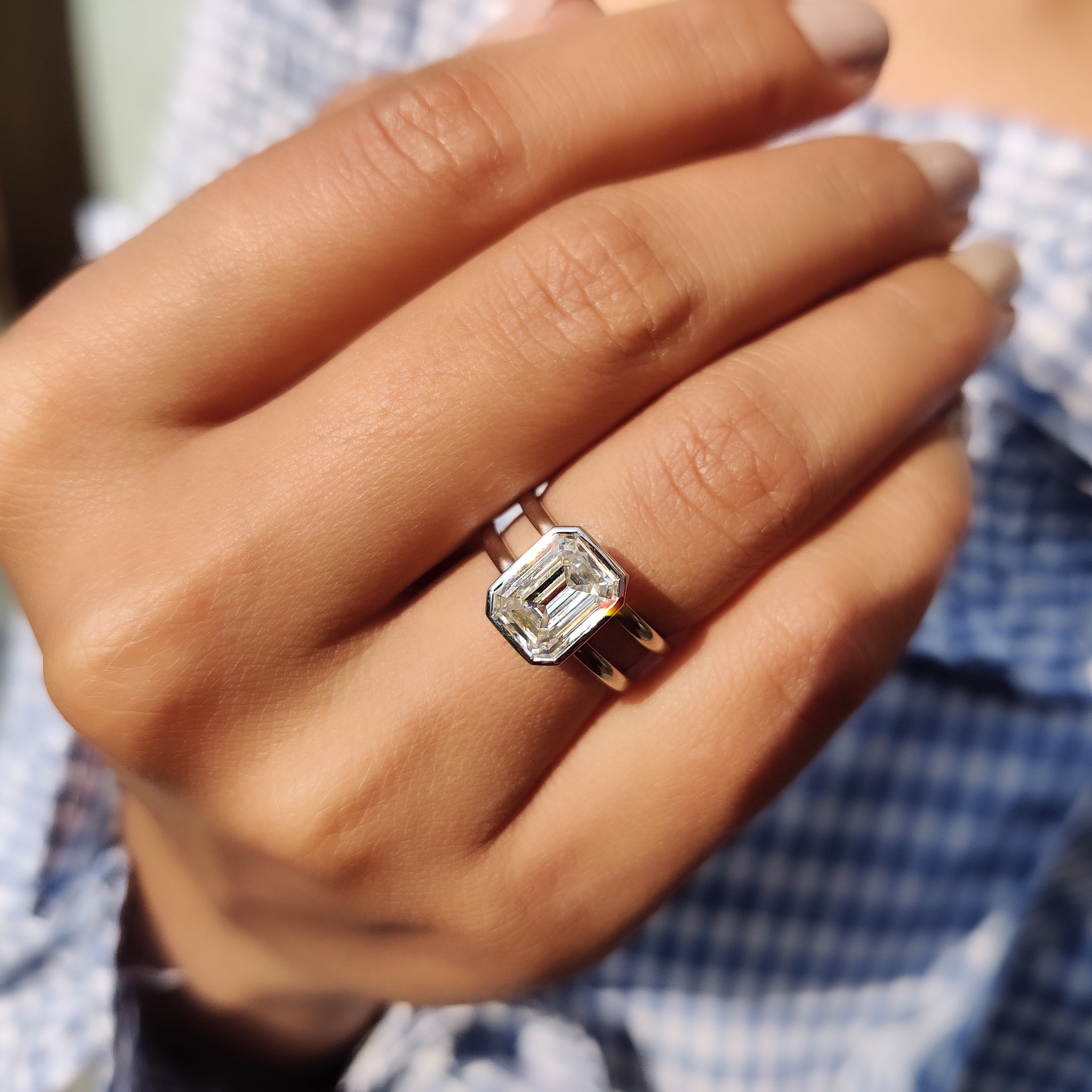 Cushion Hidden Halo Lab Grown Diamond Engagement Ring