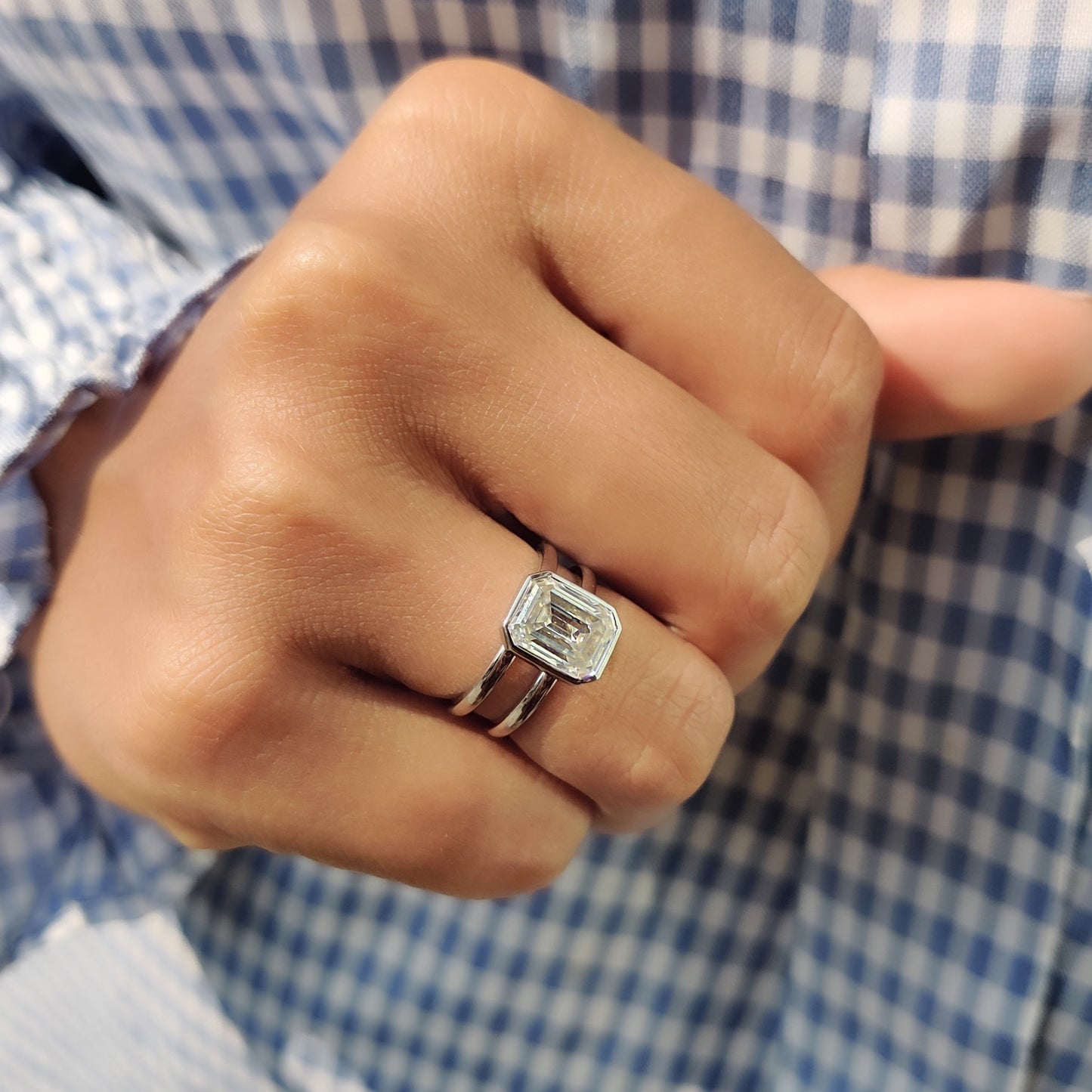 Cushion Hidden Halo Lab Grown Diamond Engagement Ring