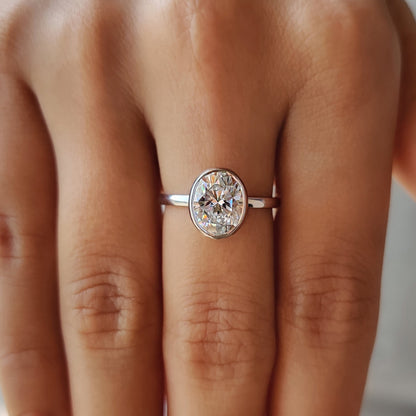 Cushion Hidden Halo Lab Grown Diamond Engagement Ring