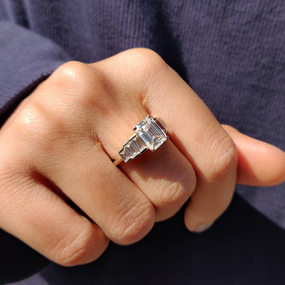 Cushion Hidden Halo Lab Grown Diamond Engagement Ring