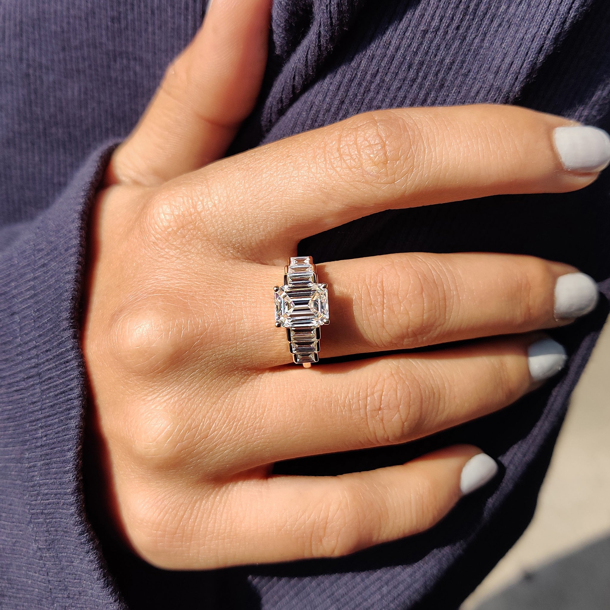 Cushion Hidden Halo Lab Grown Diamond Engagement Ring