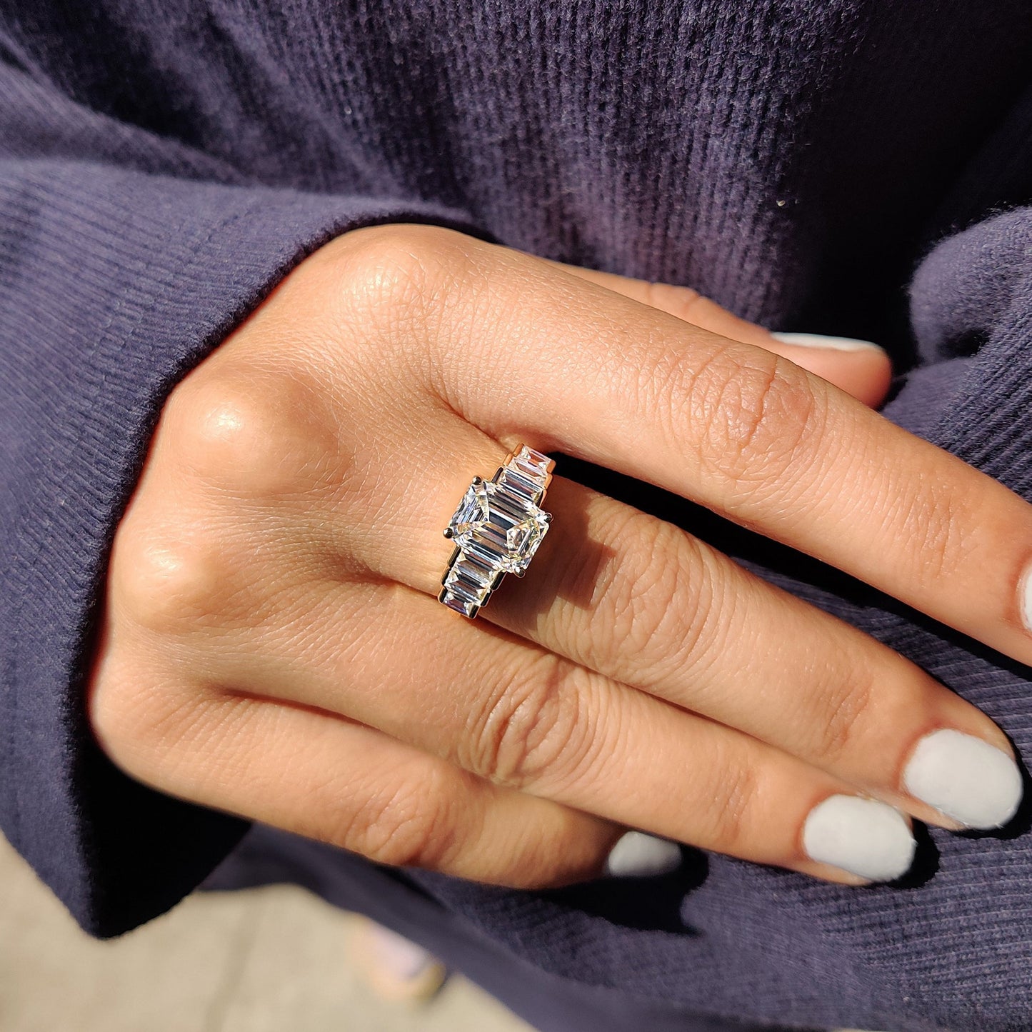 Cushion Hidden Halo Lab Grown Diamond Engagement Ring