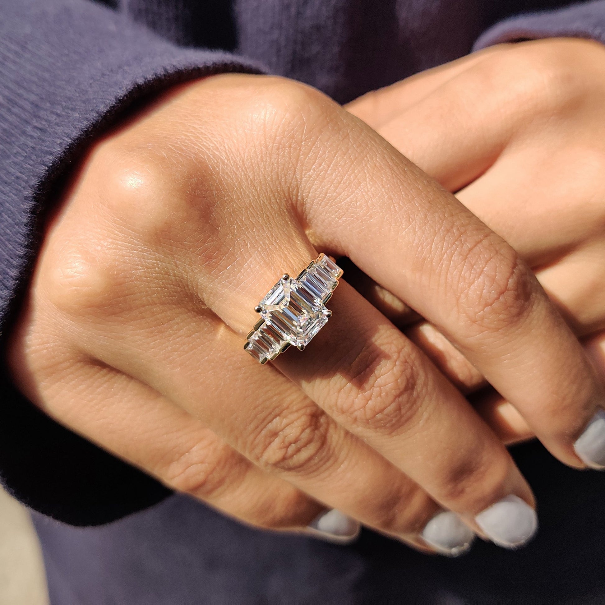 Cushion Hidden Halo Lab Grown Diamond Engagement Ring