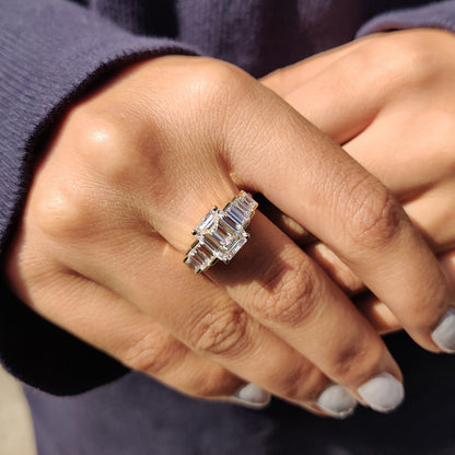 Cushion Hidden Halo Lab Grown Diamond Engagement Ring