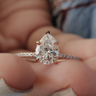 Cushion Hidden Halo Lab Grown Diamond Engagement Ring