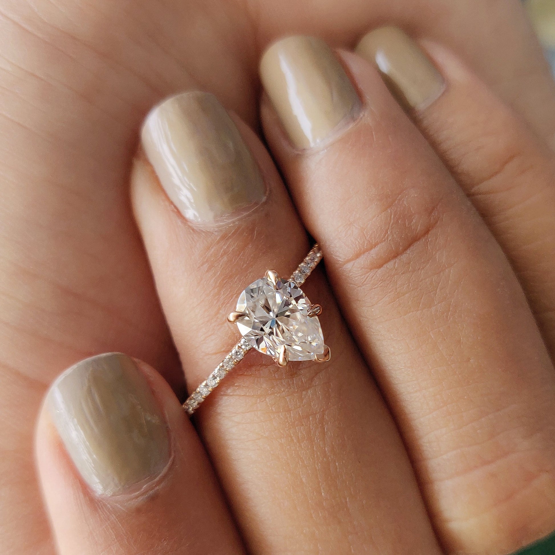 Cushion Hidden Halo Lab Grown Diamond Engagement Ring