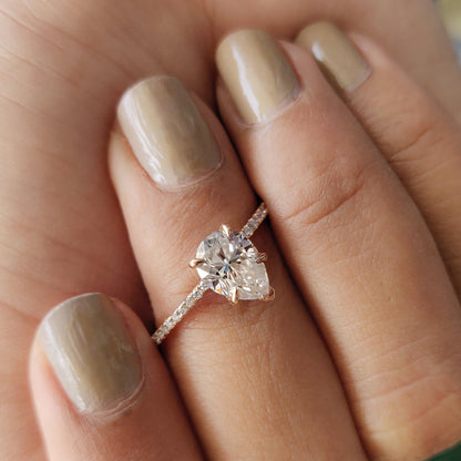 Cushion Hidden Halo Lab Grown Diamond Engagement Ring