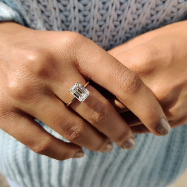 Cushion Hidden Halo Lab Grown Diamond Engagement Ring
