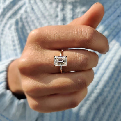 Cushion Hidden Halo Lab Grown Diamond Engagement Ring