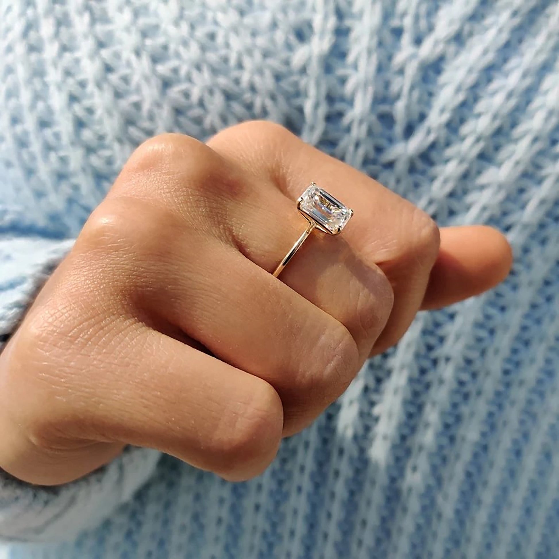Cushion Hidden Halo Lab Grown Diamond Engagement Ring