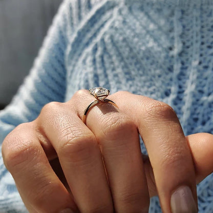 Cushion Hidden Halo Lab Grown Diamond Engagement Ring