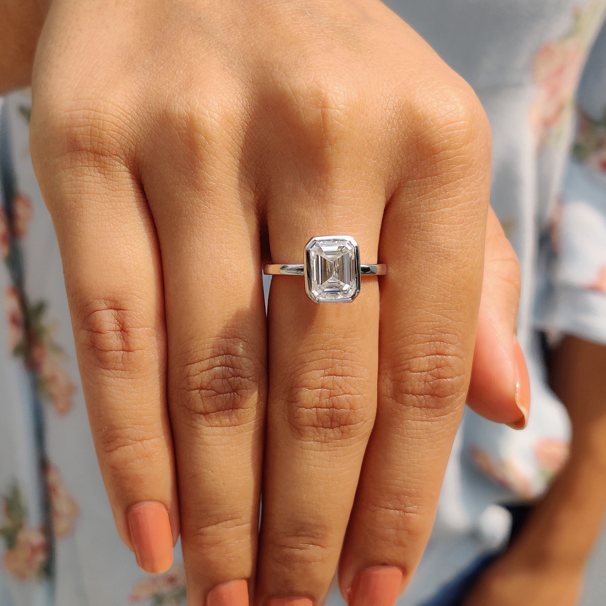 Cushion Hidden Halo Lab Grown Diamond Engagement Ring