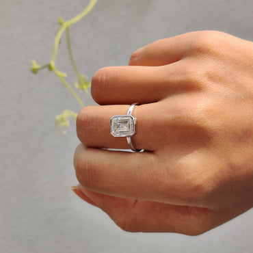 Cushion Hidden Halo Lab Grown Diamond Engagement Ring