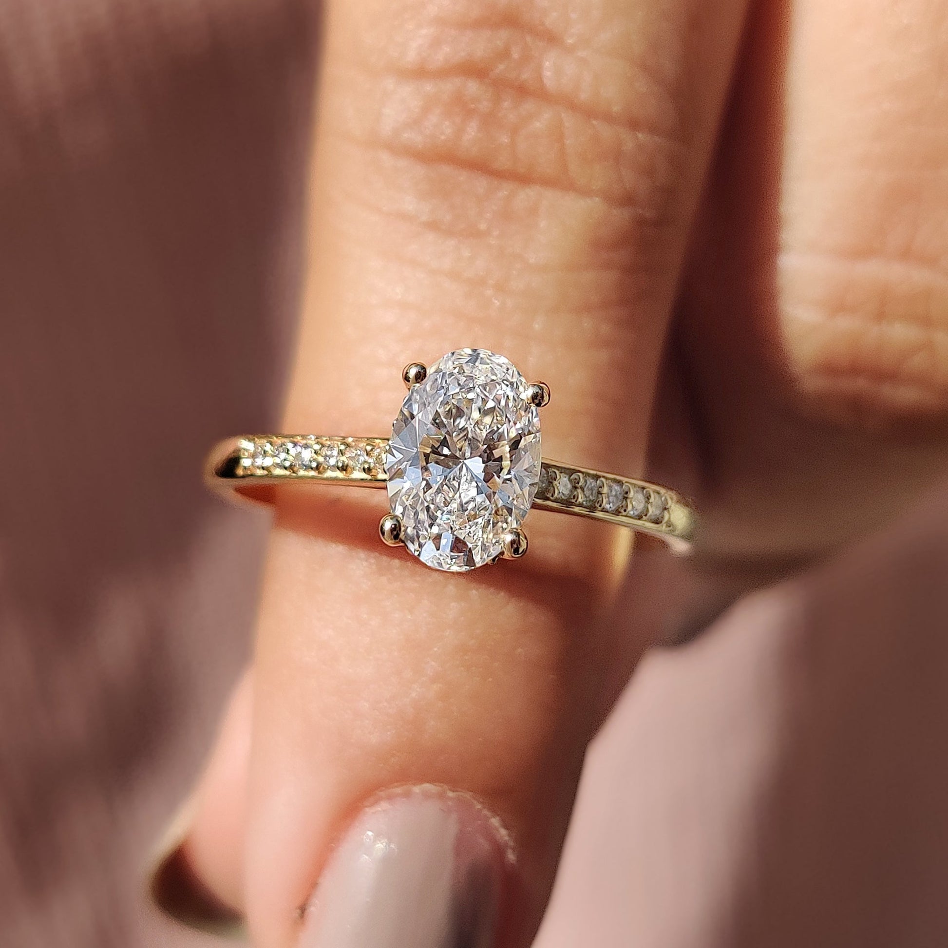Cushion Hidden Halo Lab Grown Diamond Engagement Ring
