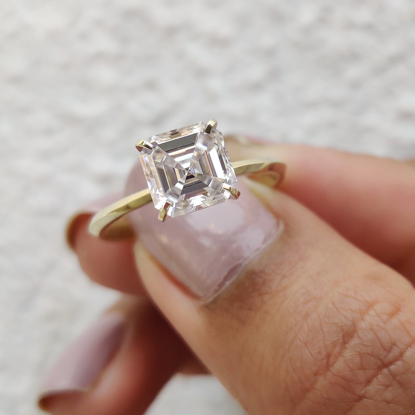 Cushion Hidden Halo Lab Grown Diamond Engagement Ring
