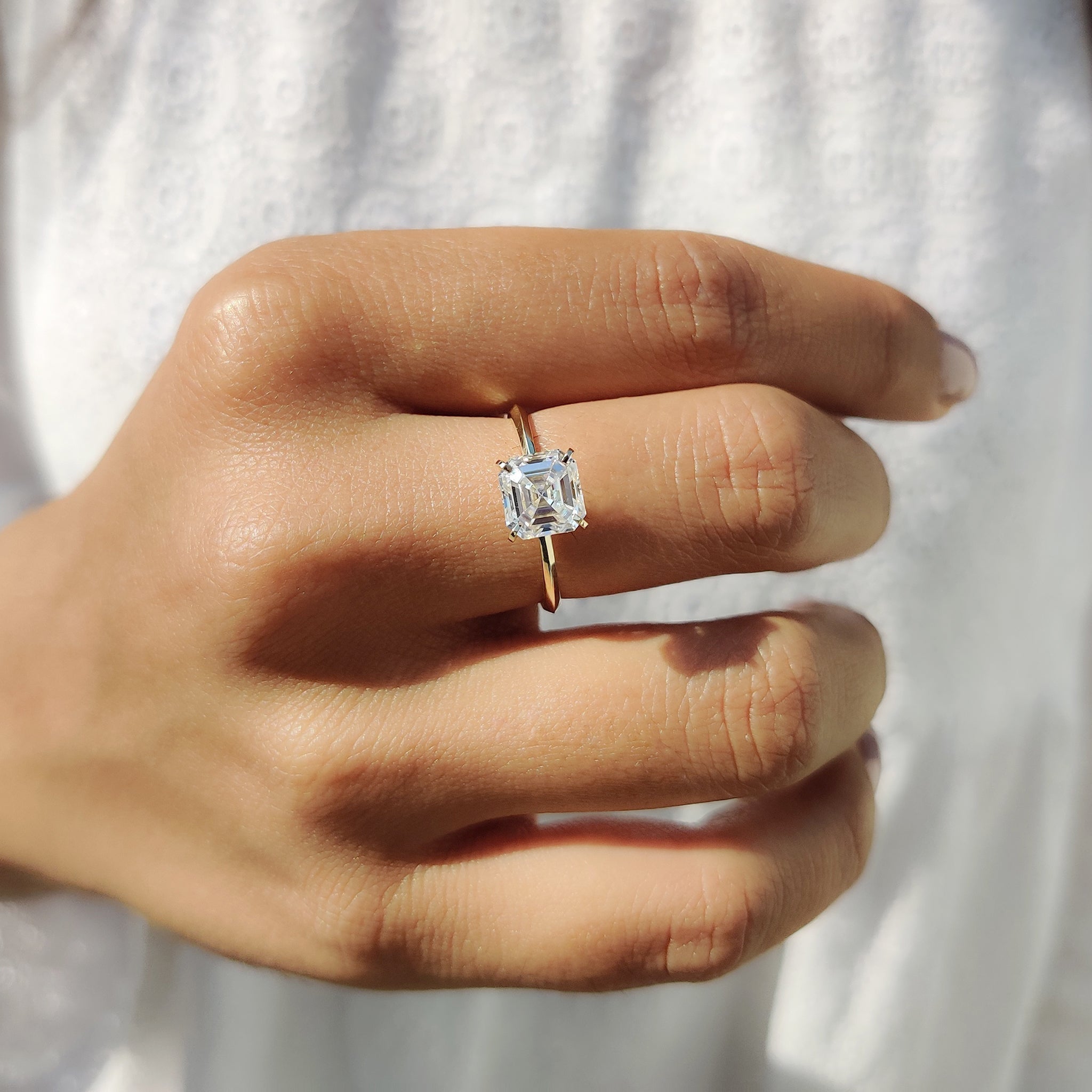 Cushion Hidden Halo Lab Grown Diamond Engagement Ring