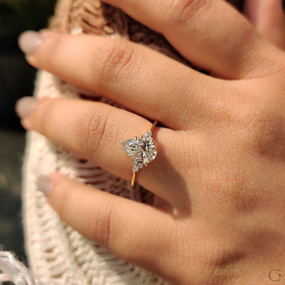 Cushion Hidden Halo Lab Grown Diamond Engagement Ring