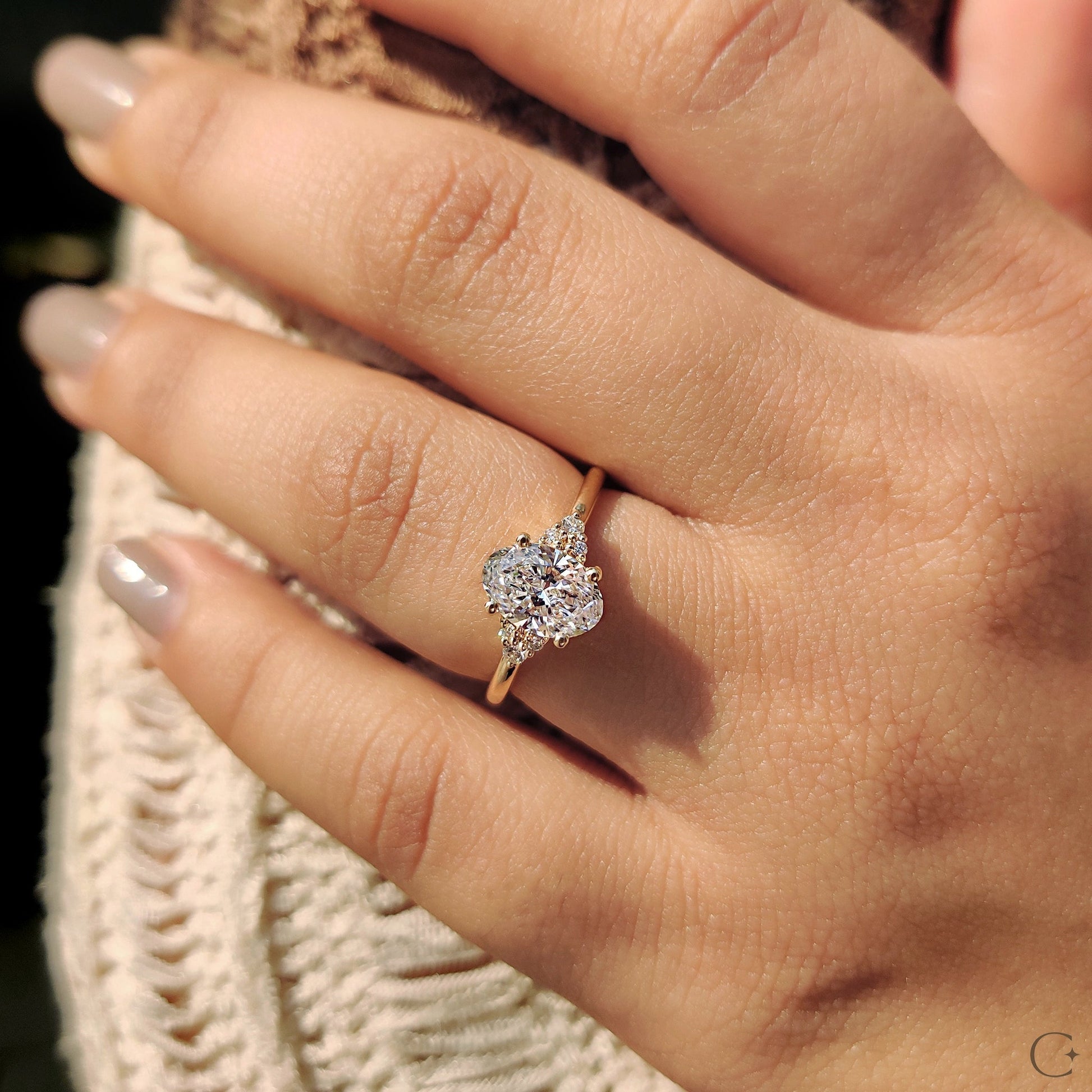 Cushion Hidden Halo Lab Grown Diamond Engagement Ring