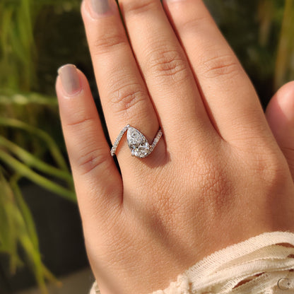 Cushion Hidden Halo Lab Grown Diamond Engagement Ring