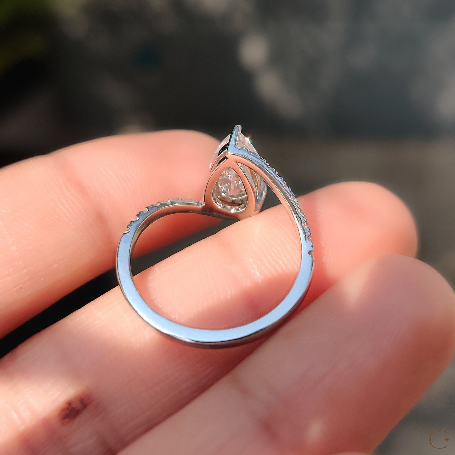 Cushion Hidden Halo Lab Grown Diamond Engagement Ring