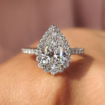 Cushion Hidden Halo Lab Grown Diamond Engagement Ring