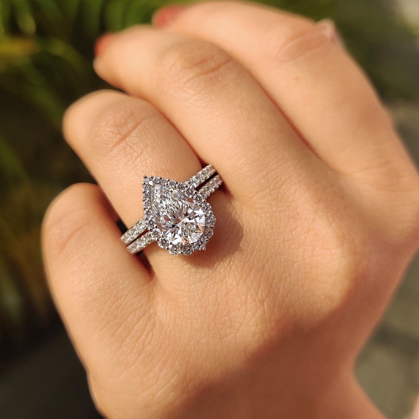 Cushion Hidden Halo Lab Grown Diamond Engagement Ring