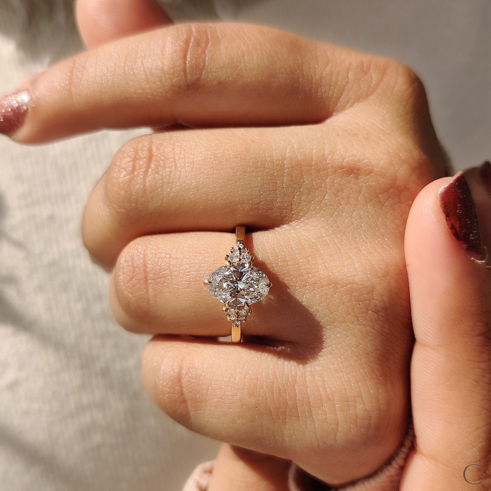 Cushion Hidden Halo Lab Grown Diamond Engagement Ring