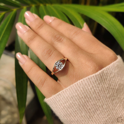 Cushion Hidden Halo Lab Grown Diamond Engagement Ring