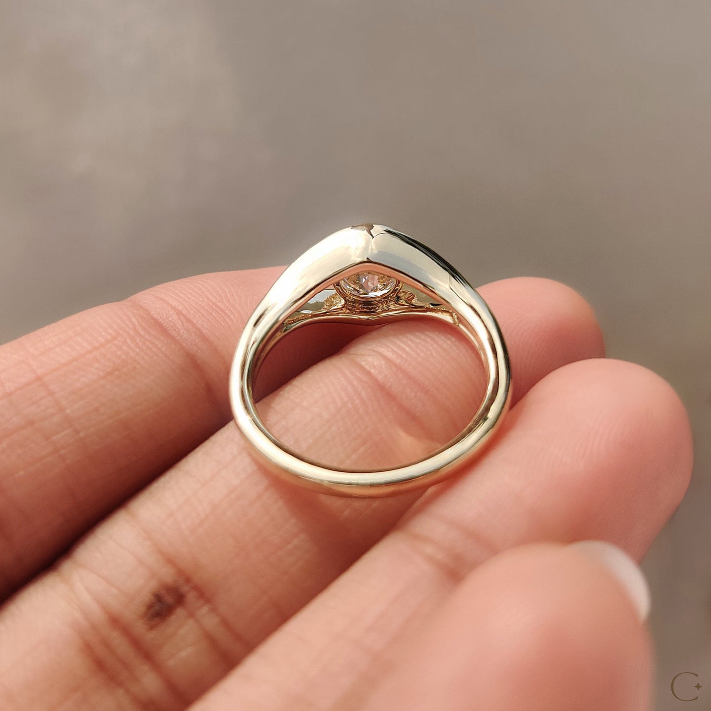 Cushion Hidden Halo Lab Grown Diamond Engagement Ring