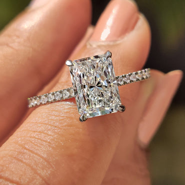 Cushion Hidden Halo Lab Grown Diamond Engagement Ring