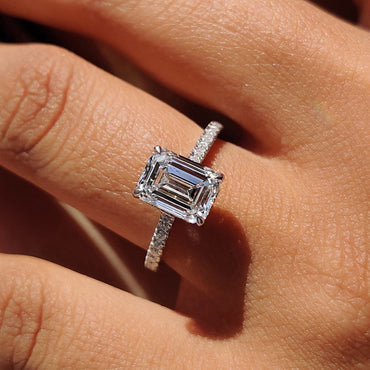 Cushion Hidden Halo Lab Grown Diamond Engagement Ring