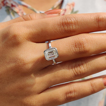 Cushion Hidden Halo Lab Grown Diamond Engagement Ring
