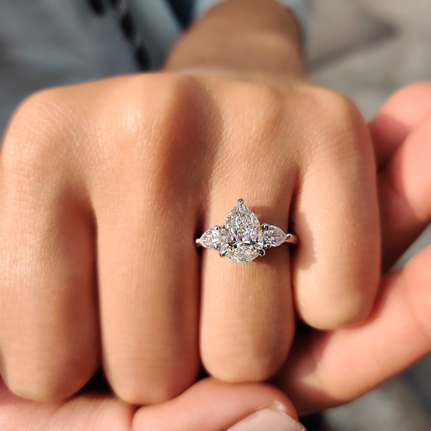 Cushion Hidden Halo Lab Grown Diamond Engagement Ring