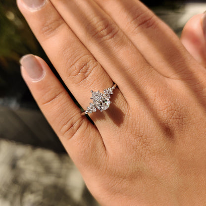 Cushion Hidden Halo Lab Grown Diamond Engagement Ring