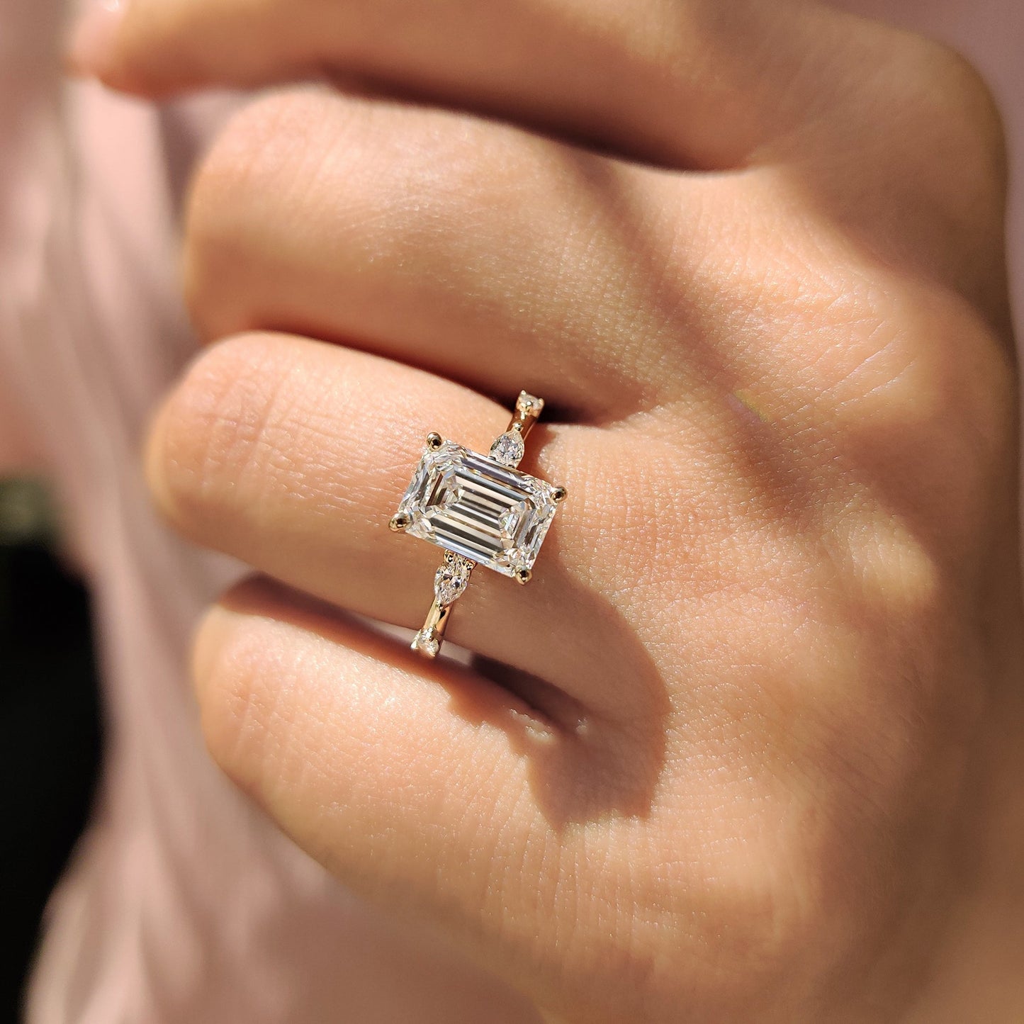 Cushion Hidden Halo Lab Grown Diamond Engagement Ring