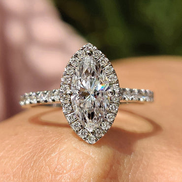 Cushion Hidden Halo Lab Grown Diamond Engagement Ring