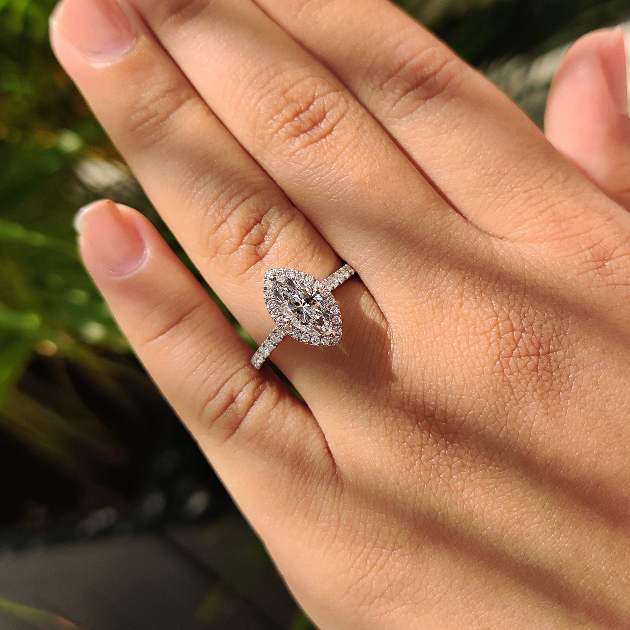 Cushion Hidden Halo Lab Grown Diamond Engagement Ring